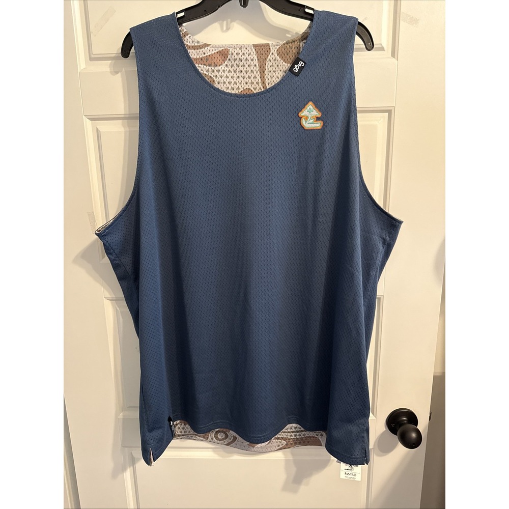 NWT IRG Trailhead Reversible Mesh Men Tank Blue And Green Print Size 2XL